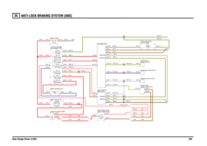 Page 105ANTI-LOCK BRAKING SYSTEM (ABS) 
New Range Rover (LHD)10435
ANTI-LOCK BRAKING SYSTEM (ABS )
GBY,0.5
RG,0.5
RW,0.75R,4.0RW,0.75RB,2.5
RW,4.0
PB,4.0R,4.0
R,35.0
R,6.0R,6.0R,6.0 (Td6)R,4.0 (V8)R,10.0
R,35.0
N,35.0
R,35.0
RG,0.5
N,0.5 (Td6)
WP,0.35YB,0.5YN,0.5
N,0.5 (V8)RW,4.0 (V8)RW,4.0 (Td6)
NB,1.0
NB,0.5YN,0.5YB,0.5
GBY,0.5
BY,0.5N,4.0N,2.5
WP,0.35UR,0.35NGY,0.35
YG,0.35WP,0.35UR,0.35NGY,0.35
GBY,0.5
FUSE 375.0 AmpsFUSE 135.0 AmpsLINK 260.0 Ampsrelay (P146)Link-ECM100.0 AmpsFUSE 5110.0 Amps
Switch-Ignition...