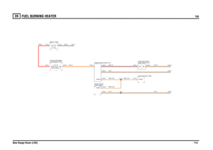Page 115FUEL BURNING HEATER 
Td6
New Range Rover (LHD)114
39
FUEL BURNING HEATE RTd6
N,4.0
WRY,0.35
N,2.5BR,0.75N,1.5WRY,0.35WRY,0.35
R,35.0
RY,2.5
N,35.0
N,0.75
Heater-Fuel burning (H115)control (D243) Module-HEVAC
compartment (P101) Fuse box-PassengerBattery (P100)12.0 VoltsFUSE 5920.0 Amps
Instrument Pack (J100)heater (FBH) (H111)
Pump-Fuel burning
C0233-7
K-BUS
C0920-1
C1629-3
K-BUS
C0926-2
K-BUS
C1630-3
X219X10116
C0045-1
C0632-1C0192-1
C0582-2
C0925-1
C1661-0
C0926-6C0925-2
C0553-0
C0920-2
C0555-0C0551-0 
