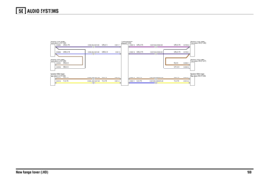 Page 170AUDIO SYSTEMS 
New Range Rover (LHD)16950
Y,0.75N,0.75SB,0.5UW,0.75UN,0.75SN,0.5
Y,0.75N,0.75UY,0.5N,0.5UN,0.75UR,0.75
UN,0.75UR,0.75U,0.75N,0.75
Y,0.75N,0.75UW,0.75UN,0.75
Front door-LH (F134) Speaker-Low range-Rear door-LH (F132)
Speaker-Mid range-Front door-LH (F126)
Speaker-Mid range-
player (F100)
Radio/cassette
C0803L-28 C2217-28C0803L-29 C2217-29C0336-28 C2214-28C0336-29 C2214-29
C2216-28 C0803R-28C2216-29 C0803R-29C2215-29 C0322-29C2215-28 C0322-28
Front door-RH (F135)
Speaker-Low range-Rear...