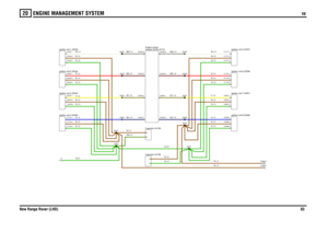 Page 84ENGINE MANAGEMENT SYSTEM 
V8
New Range Rover (LHD)83
20
V8G,1.0N,1.0
N,1.5
G,2.5
G,1.0G,1.0N,1.0N,1.0N,1.0G,1.0G,2.5G,1.0N,1.0U,1.0
GN,1.0N,1.0BU,1.5
Y,1.0W,1.0R,1.0
BR,1.5BY,1.5BW,1.5
G,1.0G,1.0G,1.0N,1.0N,1.0N,1.0N,1.5G,1.0N,1.0U,1.0
BU,1.5
Y,1.0R,1.0W,1.0
BR,1.5BY,1.5BW,1.5
Capacitor (G158)Capacitor (G158)module (ECM) (D131) Engine control
Ignition coil-4 (D236)DIgnition coil-2 (D234)Ignition coil-3 (D235)Ignition coil-1 (D233)
Ignition coil-8 (D268)Ignition coil-6 (D238)Ignition coil-7 (D267)Ignition...