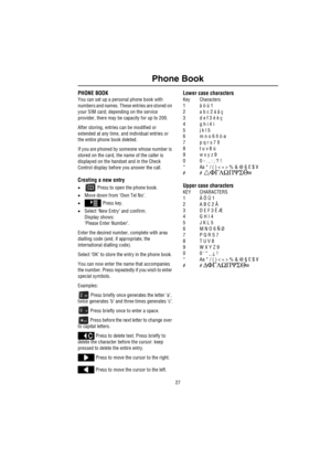 Page 2827
Phone Book
P hone  B ookPHONE BOOK
You can set up a personal phone book with 
numbers and names. These entries are stored on 
your SIM card; depending on the service 
provider, there may be capacity for up to 200.
After storing, entries can be modified or 
extended at any time, and individual entries or 
the entire phone book deleted.
If you are phoned by someone whose number is 
stored on the card, the name of the caller is 
displayed on the handset and in the Check 
Control display before you answer...