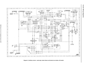 Page 2812•28 Wiring diagrams
1689 Rover 214 & 414 Updated Version 09/97
Diagram 3: Ancillary circuits - wash/wipe, heater blower and heated rear window. All models 