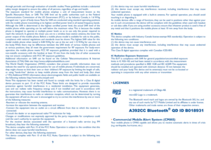 Page 6910
through periodic and thorough evaluation of scientific studies. These guidelines include a substantial 
safety margin designed to ensure the safety of all persons, regardless of age and health.
The exposure standard for mobile phones employs a unit of measurement known as the 
Specific Absorption Rate, or SAR. The SAR limit set by public authorities such as the Federal 
Communications Commission of the uS Government (FCC), or by industry Canada, is 1.6 W/kg 
averaged over 1 gram of body tissue. Tests...