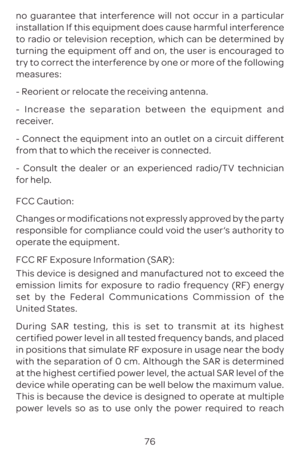 Page 7976
no guarantee that interference will not occur in a particular 
installation If this equipment does cause harmful interference 
to radio or television reception, which can be determined by 
turning the equipment off and on, the user is encouraged to 
try to correct the interference by one or more of the following 
measures:
- Reorient or relocate the receiving antenna.
- Increase the separation between the equipment and 
receiver.
- Connect the equipment into an outlet on a circuit different 
from that...