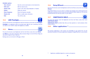 Page 458788
106 Setup Wizard
To access this function, touch the Application tab from the Home screen, then touch Setup Wizard.Setup Wizard helps set up your phone in multiple ways: language, input method, date & time mobile data connection, account setup and synchronization, system update, etc. This will also be...