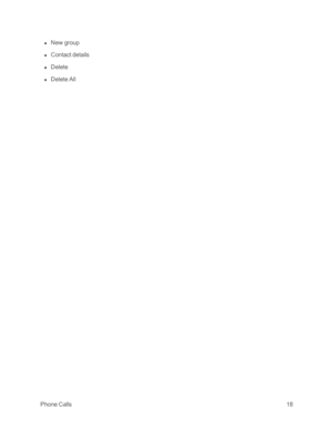 Page 23 PhoneCalls18
 n New group
 n Contact details
 n Delete
 n Delete All 