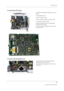 Page 185Frame for FM 43
Document no. M1187335-004
To remove the CPU board
- Disconnect the following cables from the CPU board:
•  loudspeaker cable
•  Sync connector cable 
•  interconnection board connector cable
•  network connection cable 
- Remove the eight screws (T10) holding the  CPU board to the frame.
- Lift the CPU board carefully up and remove it  from the frame.
To remove the  loudspeaker unit
- Remove the two screws (T10) holding the 
loudspeaker unit to the frame.
- Disconnect the loudspeaker...