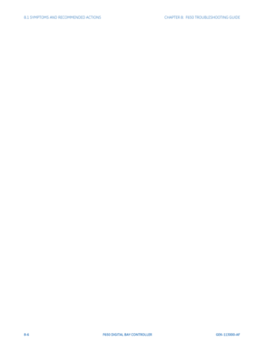Page 2048-6F650 DIGITAL BAY CONTROLLER GEK-113000-AF
8.1 SYMPTOMS AND RECOMMENDED ACTIONS CHAPTER 8:  F650 TROUBLESHOOTING GUIDE 