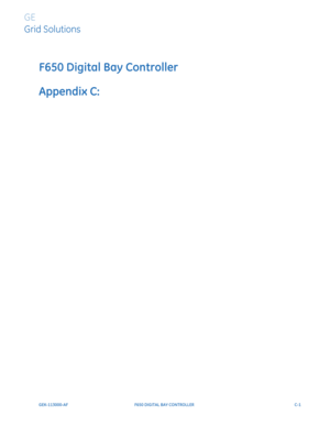 Page 245GEK-113000-AFF650 DIGITAL BAY CONTROLLER C-1
F650 Digital Bay Controller
Appendix C:  
GE
Grid Solutions
FACTORY DEFAULT LOGIC 