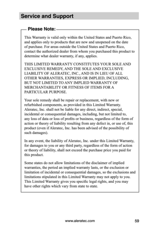 Page 65www.aleratec.com59  