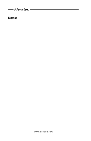 Page 16Notes:
www.aleratec.com  
