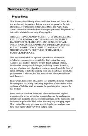 Page 56www.aleratec.com50  