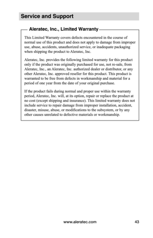 Page 49www.aleratec.com43  