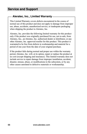 Page 74www.aleratec.com68  