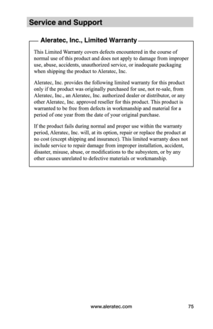 Page 81www.aleratec.com75  