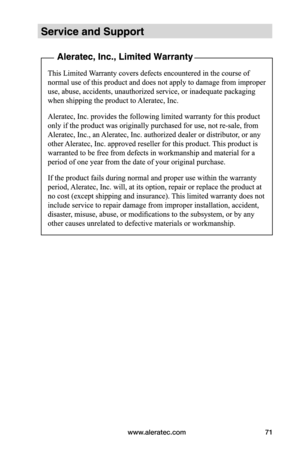 Page 77www.aleratec.com71  