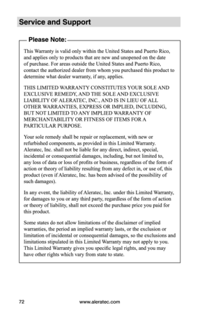 Page 78www.aleratec.com72  