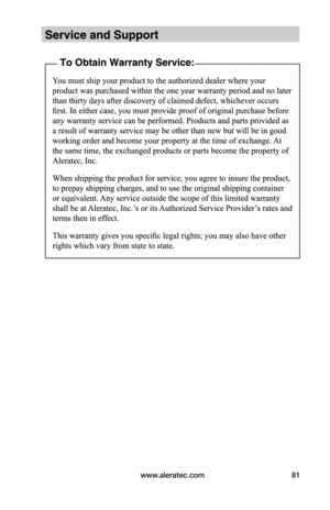 Page 87www.aleratec.com81  