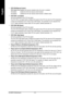 Page 42GA-K8NF-9 Motherboard - 42 -
English
CPU FAN Manual Control
CPU Smart Fan Control will become disabled when this item is enabled.
EnabledEnable the CPU fan manual control function.
DisabledDisable the CPU fan manual control function. (Default value)
CPU FAN: Low Speed
Set the parameter of the CPU fan speed.
The CPU FAN: Low Speed option configures the speed of the CPU fan when the CPU temperature
is below the temperature set in Temp Limit of Mid Speed. The parameter can be adjusted from
0~127. Higher...