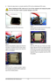 Page 14GA-945GCM-S2L/S2C Motherboard - 14 - B. Follow the steps below to correctly install the CPU into the motherboard CPU socket.
Step 2:
Lift the metal load plate from the CPU socket.
(DO NOT touch socket contacts.)
Step 4:
Hold the CPU with your thumb and index
fingers. Align the CPU pin one marking (triangle)
with the pin one corner of the CPU socket (or
you may align the CPU notches with the socket
alignment keys) and gently insert the CPU
into position. Step 3:
Remove the protective socket cover from...