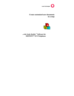Page 1Create customized user documents
in a snap
...with Guide Builder™ Software for
DEFINITY® ECS Telephones 