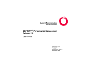 Page 1J58890UC L107
PG-5E677
585-229-808, Issue 1
November 1998
DEFINITY
® 
Performance Management
Release 2.0
User Guide 