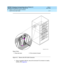 Page 273DEFINITY Enterprise Communications Server Release 8.2
Upgrades and Additions for R8r  555-233-115  Issue 1
April 2000
Adding or Removing Cabinet Hardware 
6-11 Add the Fiber Optic Cable 
6
Figure 6-2. Remove the I/O Cable Connector
7. Using  a sup p lied  c able tie, sec ure the removed  I/O c onnec tor to nearb y 
c ab ling. See Figure 6-3
. Figure Notes
1. Press tab  down 2. Pull c onnec tor forward
lcda8fop RPY 021198
1
2 