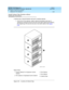 Page 216DEFINITY ECS Release 8.2
Upgrades and Additions for R8.2si  555-233-122  Issue 1
April 2000
Adding or Removing Hardware 
6-82 Adding SCC Port Cabinets 
6
Install Cabinet Clips (Systems without
Earthquake Protection)
A cabinet clip is required between each pair of stacked cabinets. 
1. At the front of the cabinets, install a cabinet clip between each pair of 
cabinets by hooking the clip into the slot of the upper cabinet and snapping 
the straight leg of the clip into the slot on the lower cabinet. See...