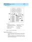 Page 67DEFINITY ECS Release 8.2
Upgrades and Additions for R8.2si  555-233-122  Issue 1
April 2000
Upgrading R5vs/R6vs to R8si 
2-15 Upgrade to Release 8si 
2
Figure 2-2. Rear of G3vs System Cabinet
Remove Ground Connections
1. Remove the 6 AWG (#40) (16 mm2) ground wire from the ground block on 
the rear of the G3vs system. This wire later attaches to the new control 
cabinet.
2. Remove the 10 AWG (#25) (6 mm
2) Coupled Bonding Conductor (CBC) 
wire from the ground block on the rear of the G3vs system. This...