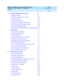 Page 5DEFINITY Enterprise Communications Server Release 6
Maintenance for R6r Volumes 1 & 2  555-230-126  Issue 2
January 1998
Contents 
Page v  
6 Additional Maintenance Procedures 6-1
nSoftware Updates6-1
nDS1 CPE Loopback Jack (T1 Only)6-10
nFacility Test Calls6-23
nPreventive Maintenance6-31
nAnalog Tie Trunk Back-to-Back Testing6-34
nTerminating Trunk Transmission Testing6-38
nRemoving and Restoring Power6-39
nAutomatic Transmission Measurement System (ATMS)6-40
7 LED Indicators 7-1
nTerminal Alarm...