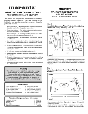 Page 2 
 
CEILING MOUNT
INSTALLATION INSTRUCTIONS
I
READ BEFORE INSTALLING EQUIPMENT
This product was designed and manufactured to meet strict
quality and safety standards.   There are, however, some
installation and operation precautions which you should be
particularly aware of. 
1.         should be read before the product is operate
2.         should be retained for future reference.
3.         operating instructions should be adhered to.
4.        be followed.
5.         
6.   
7.         contact your...