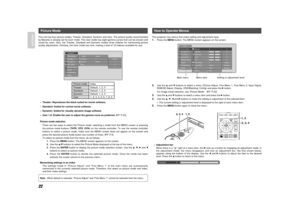 Page 3022
ENGLISH
This projector has menus that make setting and adjustment easy.1.
Press the MENUbutton. The MENU screen appears on the screen.
2.
Use the 3and 4buttons to select a menu (Picture Adjust, Fine Menu 1, Fine Menu 2, Input Signal,
RGB/HD Adjust, Display, OSD/Blanking, Config) and press the 2button.
For image mode selection, see “Picture Mode”.  (

P.22)
3.
Use the 3and 4buttons to select a menu item and press the 2button.
4.
Use the 3, 4, 1and 2buttons to make the setting or adjustment of the...