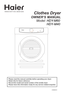 Page 1HDY-M60
Start
HDY-M60OFF
20 min
60 min
100 min
150 min
200 min
OFF 60 min
30 min
Cool
Warm
Please read this manual carefully b efore operating your drye r.
Retain this for future reference.
Record the model and serial numb er of the tumble drye r.
Please have this information ready  for any service related enquiries.
HDY-M40
0180500410 