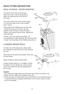 Page 15RACK FITTING INSTRUCTION
RACK STORAGE - DR YER INVERTED.
To hold the dryer rack out of the way
when not in use, it will be necessary to
attach the retaining clip to the base of 
your dryer .
T o do this, firstly remove the screw located
4 cm from the right corner of the inverted
dryer ( Fig.3).
Then position the retaining clip over the hole
 so that the prong on the clip is near the
cabinet corner and faces outwards (Fig.4).
LOADING DR YER RACK
To make use of the drying rack, firstly rotate
the outlet...