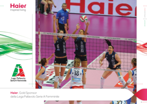 Page 35
4
CATALOGO2012
SPONSOR
Haier, Gold Sponsor
della Lega Pallavolo Serie A Femminile
     