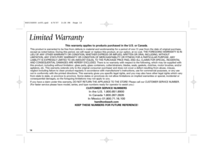 Page 1414
This warranty applies to products purchased in the U.S. or Canada.
This product is warranted to be free from defects in material and workmanship for a period of one (1) year from the date of original purchase,
except as noted below. During this period, we will repair or replace this product, at our option, at no cost. THE FOREGOING WARRANTY IS IN
LIEU OF ANY OTHER WARRANTY OR CONDITION, WHETHER EXPRESS OR IMPLIED, WRITTEN OR ORAL INCLUDING, WITHOUT
LIMITATION, ANY STATUTORY WARRANTY OR CONDITION OF...