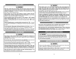 Page 16When battery pack is not in use, keep it away from other metal objects like:
paper clips, coins, keys, nails, screws, or other small metal objects that can
make a connection from one terminal to another. Shorting the battery termi-
nals together may cause sparks, burns or a fire.
Maintain tools with care. Keep cutting tools sharp and clean. Properly maintained
tools with sharp cutting edge are less likely to bind and are easier to control.
Check for misalignment or binding of moving parts, breakage of...