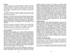 Page 12WARRANTY 
IS 
MADE 
WITH 
REGARD 
TO 
THIS 
PRODUCT
. ALL 
EXPRESS 
AND/OR
IMPLIED 
WARRANTIES, 
GUARANTIES 
AND/OR 
REPRESENT
ATIONS 
BY 
ALL
TRADE
AND/OR 
ITS 
REPRESENT
ATIVE(S) 
REGARDING 
THE 
DESIGN, 
MANUF
ACTURE,
PURCHASE, 
USE 
AND/OR 
OPERA
TION 
OF 
THE 
PRODUCT 
OR 
ANY 
COMPONENT
THEREOF SOLD HEREUNDER, REGARDLESS OF WHETHER ANY SUCH WARRANTY,
GUARANTY AND/OR REPRESENTATION, WRITTEN OR ORAL, ARISES BY 
OPERA
TION 
OF 
LA
W 
AND/OR 
EQUITY 
AND/OR 
BY 
ANY 
ACT 
OR 
OMISSION 
OF
ALL
TRADE...