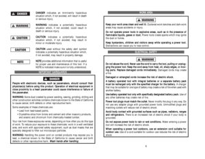 Page 3D DA
AN
NG
GE
ER
R
indicates an imminently hazardous 
situation which, if not avoided, will result in death
or serious injury.
W WA
AR
RN
NI
IN
NG
G
indicates a potentially hazardous 
situation which, if not avoided, could result in
death or serious injury.
C CA
AU
UT
TI
IO
ON
N
indicates a potentially hazardous 
situation which, if not avoided, may result in
minor or moderate injury.
C CA
AU
UT
TI
IO
ON
N
used without the safety alert symbol
indicates a potentially hazardous situation which,
if not...