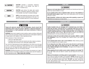 Page 3W WO
OR
RK
K 
 A
AR
RE
EA
A
K
Ke
ee
ep
p 
 y
yo
ou
ur
r 
 w
wo
or
rk
k 
 a
ar
re
ea
a 
 c
cl
le
ea
an
n 
 a
an
nd
d 
 w
we
el
ll
l 
 l
li
it
t.
.
Cluttered work benches and dark work
areas may cause accidents or injury.
D Do
o 
 n
no
ot
t 
 o
op
pe
er
ra
at
te
e 
 p
po
ow
we
er
r 
 t
to
oo
ol
ls
s 
 i
in
n 
 e
ex
xp
pl
lo
os
si
iv
ve
e 
 a
ar
re
ea
as
s,
, 
 s
su
uc
ch
h 
 a
as
s 
 i
in
n 
 t
th
he
e 
 p
pr
re
es
se
en
nc
ce
e 
 o
of
f 
 
f fl
la
am
mm
ma
ab
bl
le
e 
 l
li
iq
qu
ui
id
ds
s,
, 
 g
ga
as...