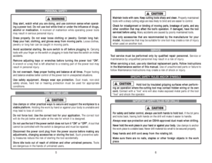 Page 4M Ma
ai
in
nt
ta
ai
in
n 
 t
to
oo
ol
ls
s 
 w
wi
it
th
h 
 c
ca
ar
re
e.
. 
 K
Ke
ee
ep
p 
 c
cu
ut
tt
ti
in
ng
g 
 t
to
oo
ol
ls
s 
 s
sh
ha
ar
rp
p 
 a
an
nd
d 
 c
cl
le
ea
an
n.
. 
 
Properly maintained
tools with a sharp cutting edge are less likely to bind and are easier to control.
C Ch
he
ec
ck
k 
 f
fo
or
r 
 m
mi
is
sa
al
li
ig
gn
nm
me
en
nt
t 
 o
or
r 
 b
bi
in
nd
di
in
ng
g 
 o
of
f 
 m
mo
ov
vi
in
ng
g 
 p
pa
ar
rt
ts
s,
, 
 b
br
re
ea
ak
ka
ag
ge
e 
 o
of
f 
 p
pa
ar
rt
ts
s,
, 
 a
an
nd
d...