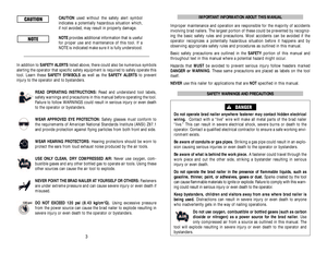 Page 3IMPORTANT INFORMATION ABOUT THIS MANUAL
Improper maintenance and operation are responsible for the majority of accidents
involving brad nailers. The largest portion of these could be prevented by recogniz-
ing the basic safety rules and precautions. Most accidents can be avoided if the
operator recognizes a potentially hazardous situation before it happens and by
observing appropriate safety rules and procedures as outlined in this manual.
Basic safety precautions are outlined in the SAFETYportion of...