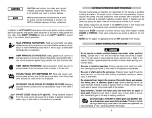 Page 3IMPORTANT INFORMATION ABOUT THIS MANUAL
Improper maintenance and operation are responsible for the majority of accidents
involving air staplers. The largest portion of these could be prevented by recogniz-
ing the basic safety rules and precautions. Most accidents can be avoided if the
operator recognizes a potentially hazardous situation before it happens and by
observing appropriate safety rules and procedures as outlined in this manual.
Basic safety precautions are outlined in the SAFETYportion of...