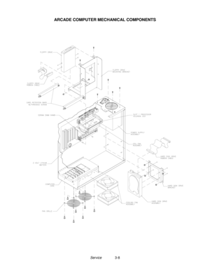 Page 51Service3-8
ARCADE COMPUTER MECHANICAL COMPONENTS 