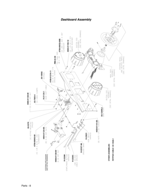 Page 68Parts - 8
Dashboard Assembly
H-23263
02-5370
4700-00003-00
4404-01124-00
STEERING MECHANISM
(SEE DETAIL DRAWING)
4408-01128-00
H-23266
4700-00032-00B
4020-01100-12 4408-01128-00
20-10592
4108-01219-11
H-21124.1 03-7655-4
RM-22-38
04-12409.2 H-22327-86
4420-01141-00 H-23631
OTHER ASSEMBLIES
KEYPAD CABLE  04-12928.1 