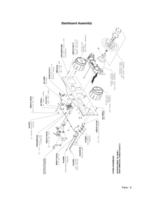 Page 71Parts - 9 Dashboard AssemblyH-22327-86
02-5370
4404-01124-00
4700-00003-00
4408-01128-00
STEERING MECHANISM(SEE DETAIL DRAWING)
H-23266
H-23263
4700-00032-00B
4020-01100-12
4408-01128-00
20-10592
H-21124.103-7655-4
RM-22-38
4108-01219-11
04-12409.2
H-23631
4420-01141-00
OTHER ASSEMBLIESKEYPAD CABLE  04-12928.1DASH UMBILICAL CABLE H-23273.3 