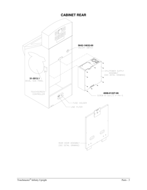 Page 41Touchmaster® Infinity Upright  Parts - 3 
CABINET REAR 
4008-01227-06
5642-14632-00
31-3513.1 