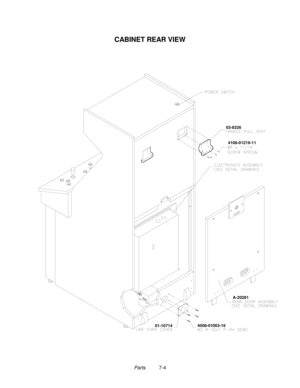 Page 118Parts          7-4
CABINET REAR VIEW
4008-01003-16
01-10714A-20281
4108-01219-11 03-8326 