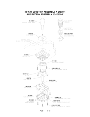 Page 127Parts          7-13
49-WAY JOYSTICK ASSEMBLY A-21939-1
AND BUTTON ASSEMBLY 20-10209-X 