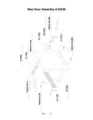Page 103Parts          7-7
Rear Door Assembly A-23238
20-10350
03-7602 01-11291
4320-01164-20B11-1375.1
01-7264
4108-01219-11
4420-01141-00
01-8989
01-11285 4420-01141-00
4320-01164-20B 